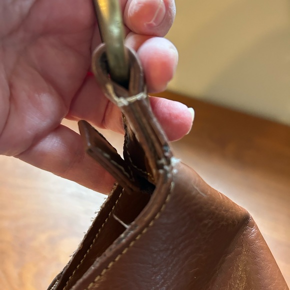 Y2K 2000 Coach Brown Signature Canvas Shoulder Bag with Brass Ring Accent - Picture 9 of 15